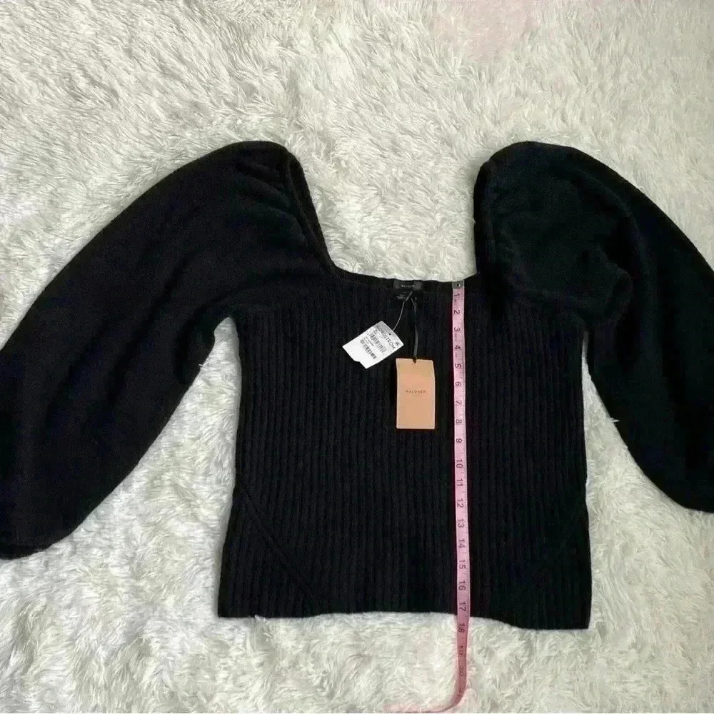 Halogen Sweater.  Ballon sleeves.  Black.  Size XL.  NWT. - Picture 6 of 7
